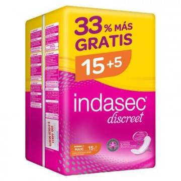 INDASEC MAXI COMPRESA PERDIDAS LEVES 20 UNIDADES