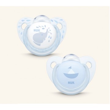 NUKETE CHUPETE R&B SILICONA 0-6 MESES 2UND AZUL