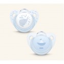 NUKETE CHUPETE R&B SILICONA 0-6 MESES 2UND AZUL