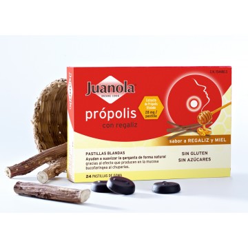 JUANOLA PROPOLIS REGALIZ 24 PASTILLAS BLANDAS