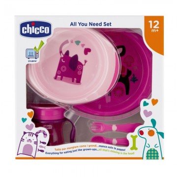 CHICCO SET DE COMIDA NIÑA +12 MESES