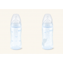 NUK BIBERON R&B SILICONA (0-6M) 300ML AZUL