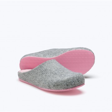 SUECOS ZAPATILLA BIO SANSA GRIS-ROSA Nº 38