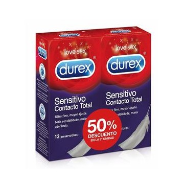 DUREX SENSITIVO CONTACTO TOTAL 2 UND 50% DTO