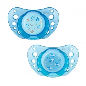CHICCO CHUPETE CAUCHO PHYSIO AIR AZUL 0-6M 2 U