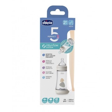 CHICCO PERFECT5 BIBE SILIC NEUTRO +2M F. MEDIO 2