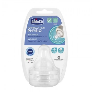 CHICCO TETINA SILICONA +6M PAPILLA 2 UND