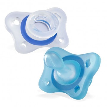 CHICCO CHUPETE MINI SOFT SILICONA AZUL 2-6 M 2UN
