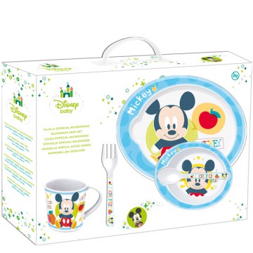 VAJILLA MICKEY BABY AZUL MICROONDAS