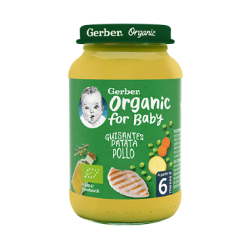 GERBER ORGANIC GUISANTES PATATAS POLLO 190 GR