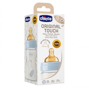 CHICCO BIBE LATEX ORIGINAL TOUCH AZUL 0M+150 ML