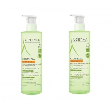 A-DERMA DUO EXOMEGA CONTROL GEL 2 EN 1 2x500ML