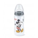 NUK BIBERON SILICONA MICKEY 6-18M GRIS 300 ML