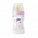 CHICCO BIBERÓN CAUCHO 0+ 150 ML ROSA