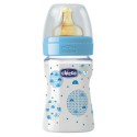 CHICCO BIBERÓN WELL-BEING AZUL +0M LÁTEX 150 ML