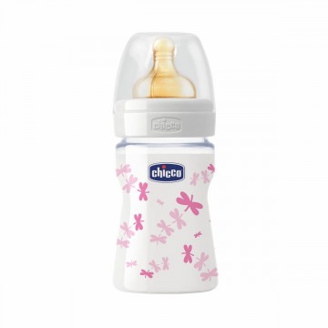 CHICCO BIBERON CRISTAL ROSA LÁTEX +0M 150 ML