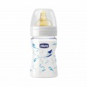 CHICCO BIBERON CRISTAL AZUL T CAUCHO 0M+ 150 ML