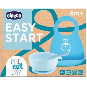 CHICCO SET COMIDA EASY START AZUL +6M
