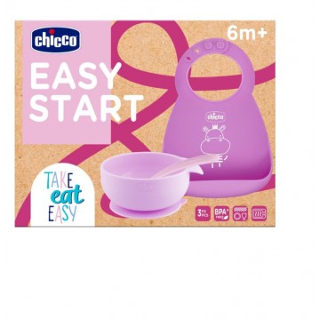 CHICCO SET COMIDA EASY START ROSA +6M