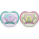 AVENT CHUPETE SILICONA ULTRA AIR 0-6 M 2 U NIÑA
