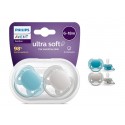 AVENT CHUPETE SILICONA ULTRA SOFT 6-18M 2 U NIÑO