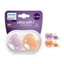 AVENT CHUPETE SILICONA ULTRA SOFT 6-18M 2 U NIÑA