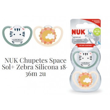 NUK CHUPETE SILICONA SPACE 18-36M 2U ZEBRA