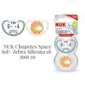 NUK CHUPETE SILICONA SPACE 18-36M 2U ZEBRA