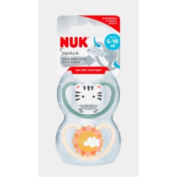 NUK CHUPETE SILICONA SPACE 6-18 M 2U ZEBRA