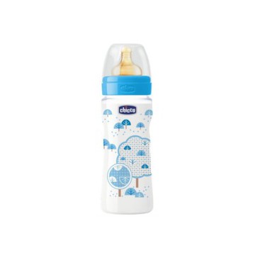 CHICCO BIBERON CAUCHO 4M+ 330 ML AZUL