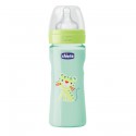 CHICCO BIBERON VERDE SILICONA +2MESES 250 ML