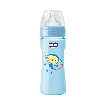 CHICCO BIBERON SILICONA FISIOL 2M+ 250 ML AZUL